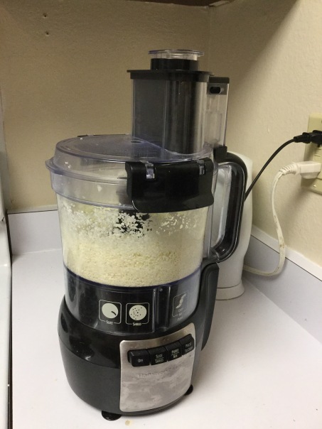 My cauliflower turned 'rice' in the food processor.